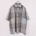 00s　Ecko conplex　エコーコンプレックス　半袖シャツ　ヴィンテージ　チェック柄　グレー　灰色　Lサイズ　古着