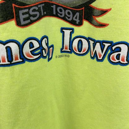 古着 used　00s　HARLEY DAVIDSON　ハーレーダビッドソン　長袖プリントTシャツ　黄色　イエロー　Mサイズ