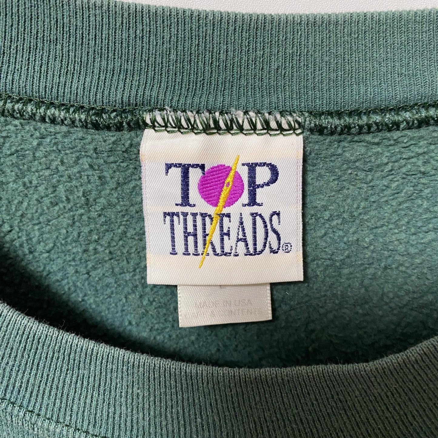 古着 used　TOP THREADS　長袖刺繍スウェット　トレーナー　アニマル　レトロデザイン　クルーネック　Lサイズ