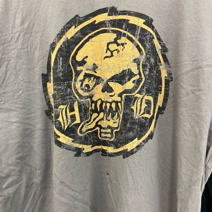 古着 used　HARLEY DAVIDSON　ハーレーダビッドソン　長袖プリントTシャツ　黒　ブラック　灰色　グレー　Lサイズ
