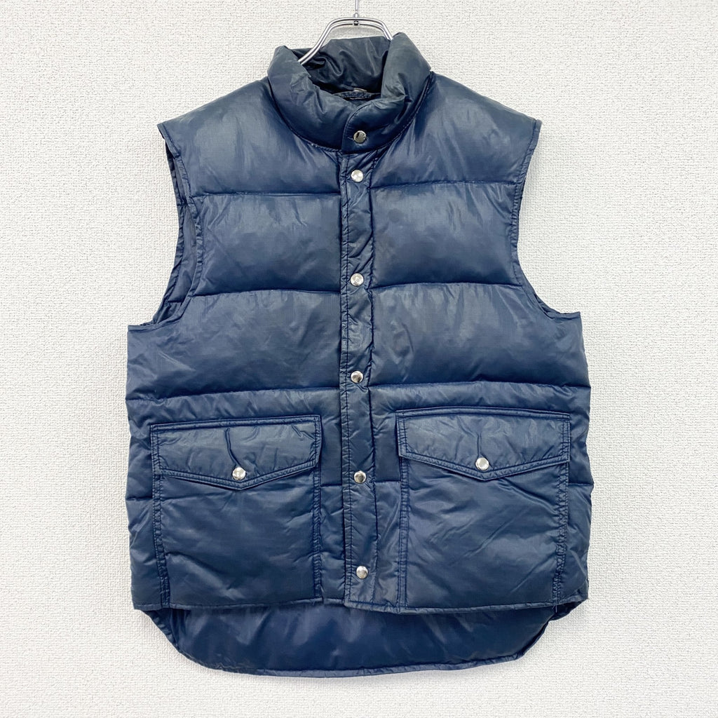 80s～　Confidence SPORTS　コンフィデンス スポーツ　ダウンベスト　リップストップ　ヴィンテージ　青　ブルー　古着