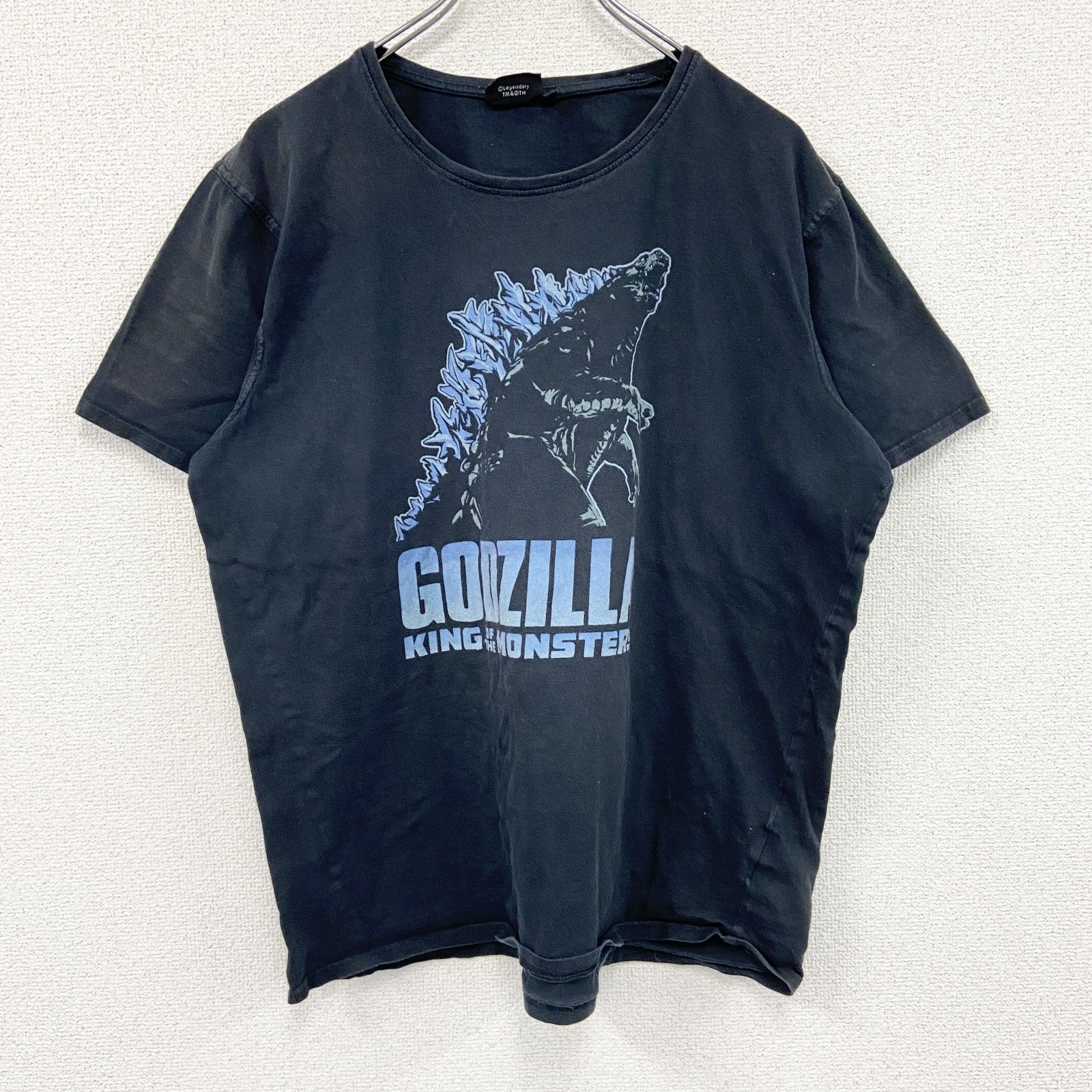 GODZILLA　ゴジラキングオブモンスターズ　半袖プリントTシャツ　ムービーT　キャラクターT　黒　ブラック　Lサイズ　古着