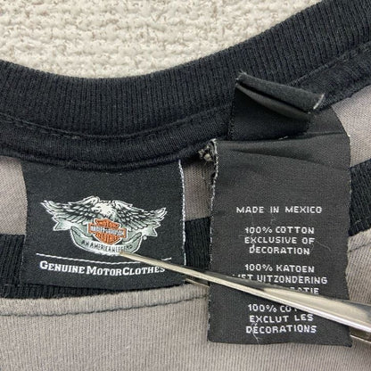 古着 used　HARLEY DAVIDSON　ハーレーダビッドソン　長袖プリントTシャツ　黒　ブラック　灰色　グレー　Lサイズ