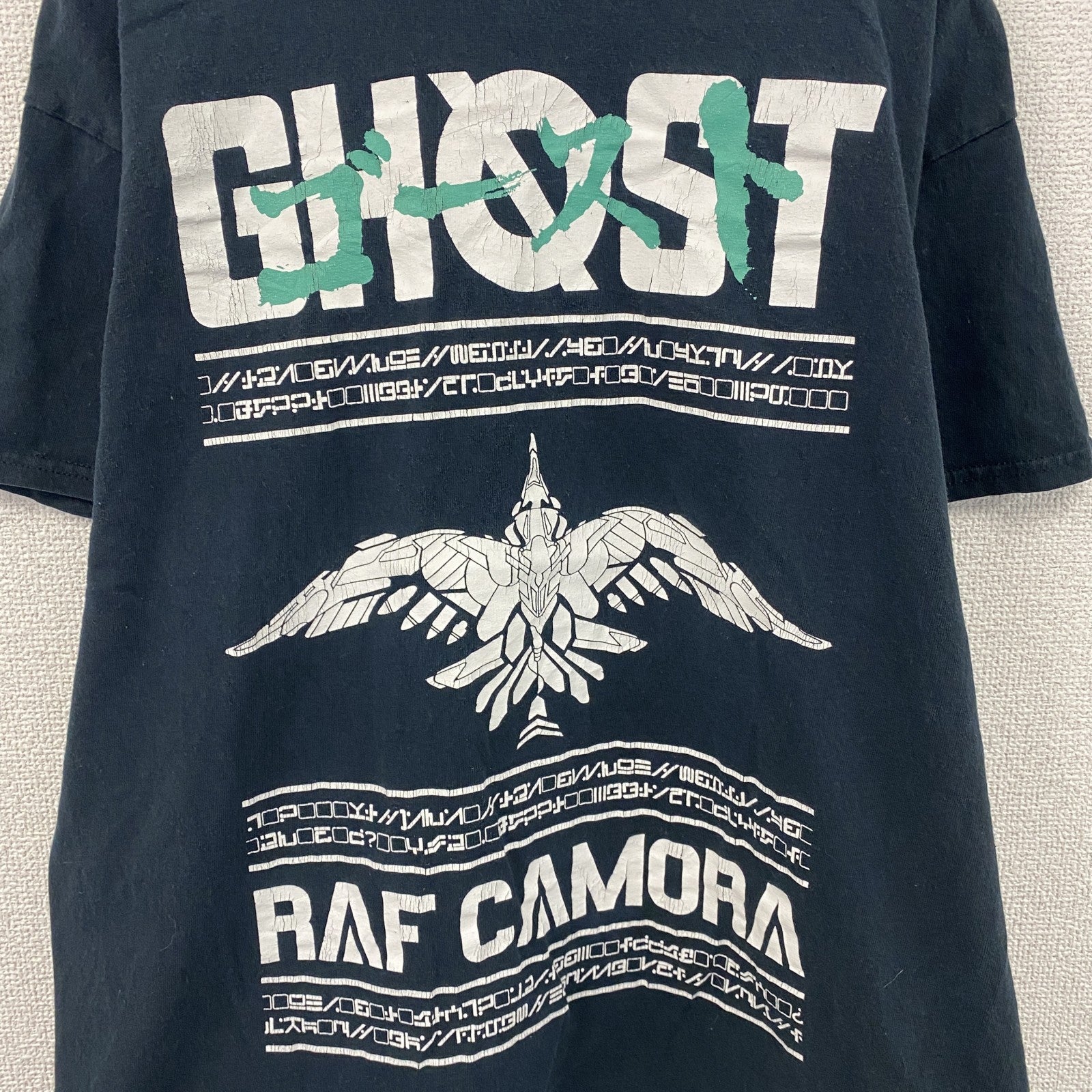 GILDAN　RAF CAMORA　GHOST　ゴースト　半袖プリントTシャツ　ラッパーT　ブラック　Lサイズ　　古着