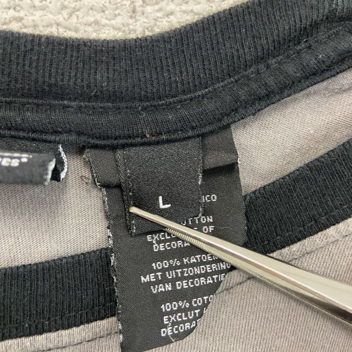 古着 used　HARLEY DAVIDSON　ハーレーダビッドソン　長袖プリントTシャツ　黒　ブラック　灰色　グレー　Lサイズ