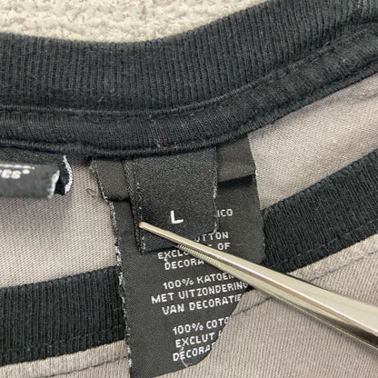 古着 used　HARLEY DAVIDSON　ハーレーダビッドソン　長袖プリントTシャツ　黒　ブラック　灰色　グレー　Lサイズ