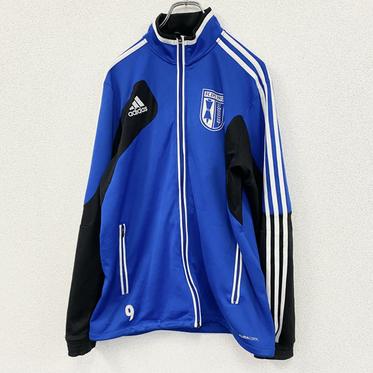 00s　adidas　アディダス　CLIMACOOL　トラックジャケット/ジャージ　パフォーマンスロゴ　ヴィンテージ　ブルー　Lサイズ