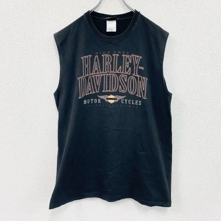 古着 used　00s　HARLEY DAVIDSON　ハーレーダビッドソン　タンクトップ/ノースリーブ　黒　ブラック　Lサイズ