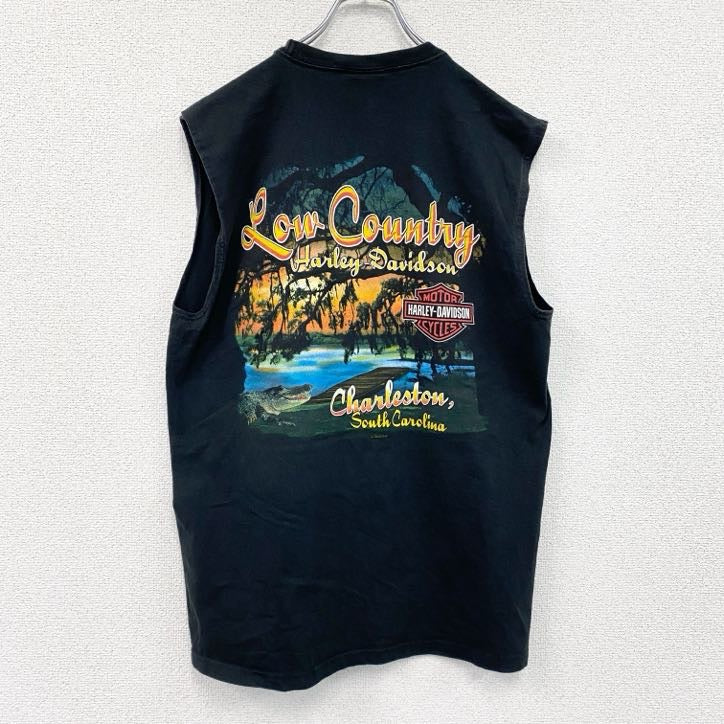 古着 used　00s　HARLEY DAVIDSON　ハーレーダビッドソン　タンクトップ/ノースリーブ　黒　ブラック　Lサイズ