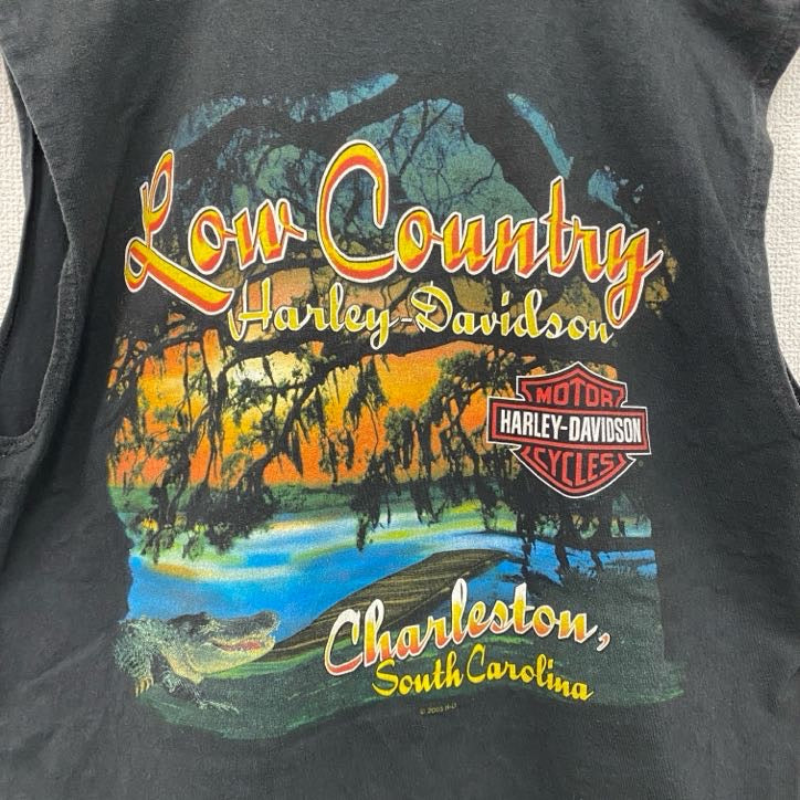 古着 used　00s　HARLEY DAVIDSON　ハーレーダビッドソン　タンクトップ/ノースリーブ　黒　ブラック　Lサイズ