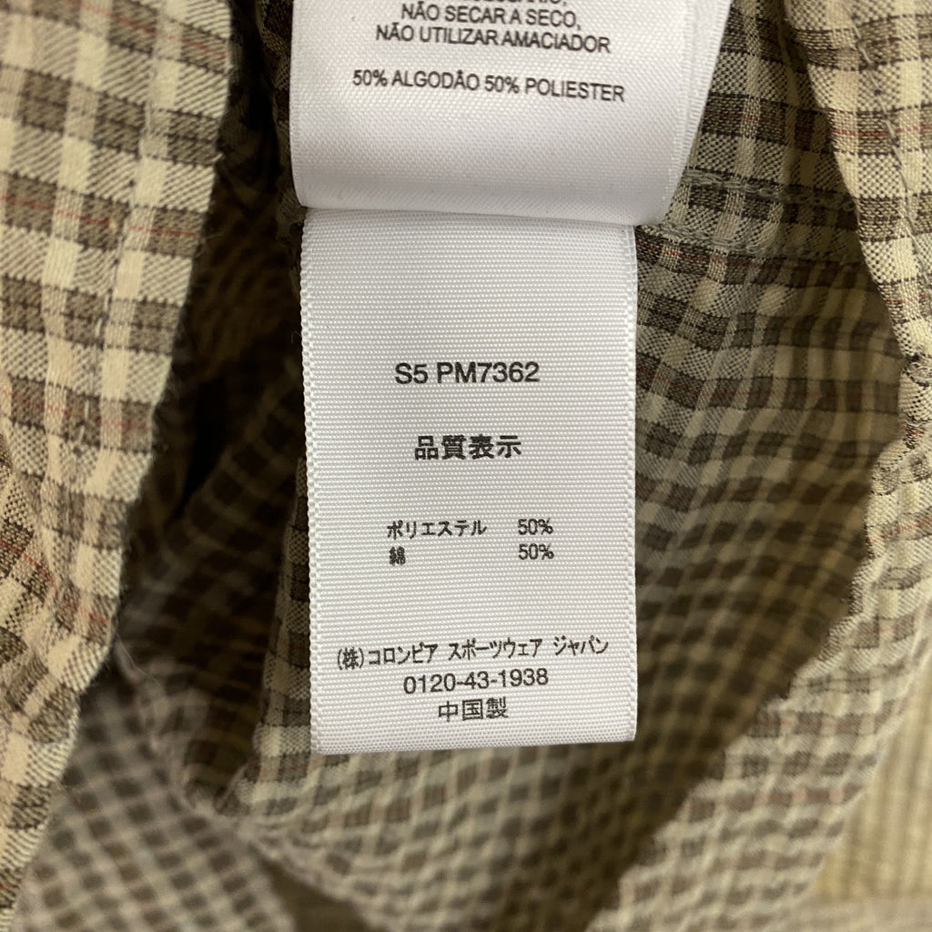00s～　Columbia　コロンビア　長袖シャツ　チェック柄　茶色　ブラウン　Lサイズ メンズ コットン ポリエステル 古着