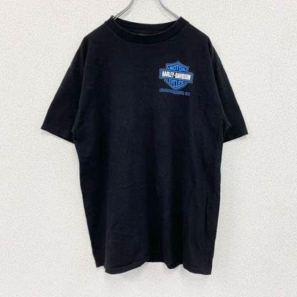 00s　HARLEY DAVIDSON　ハーレーダビッドソン　半袖プリントTシャツ　黒　ブラック　XLサイズ