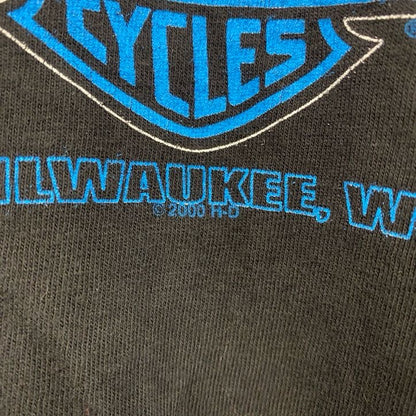 00s　HARLEY DAVIDSON　ハーレーダビッドソン　半袖プリントTシャツ　黒　ブラック　XLサイズ