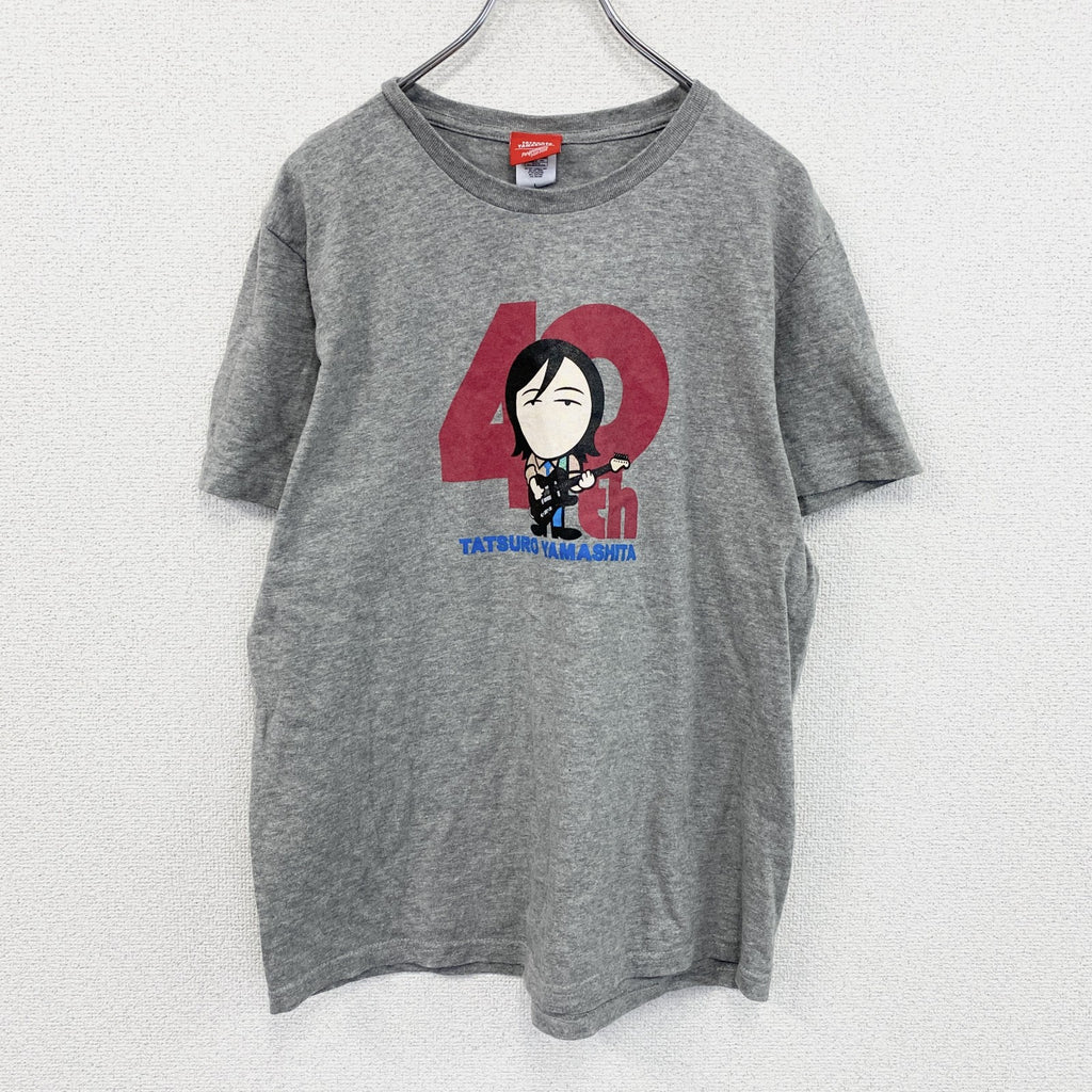 古着 used　山下達郎　40周年記念　半袖プリントTシャツ　ツアーT　グレー　Lサイズ