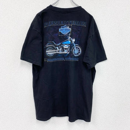 00s　HARLEY DAVIDSON　ハーレーダビッドソン　半袖プリントTシャツ　黒　ブラック　XLサイズ