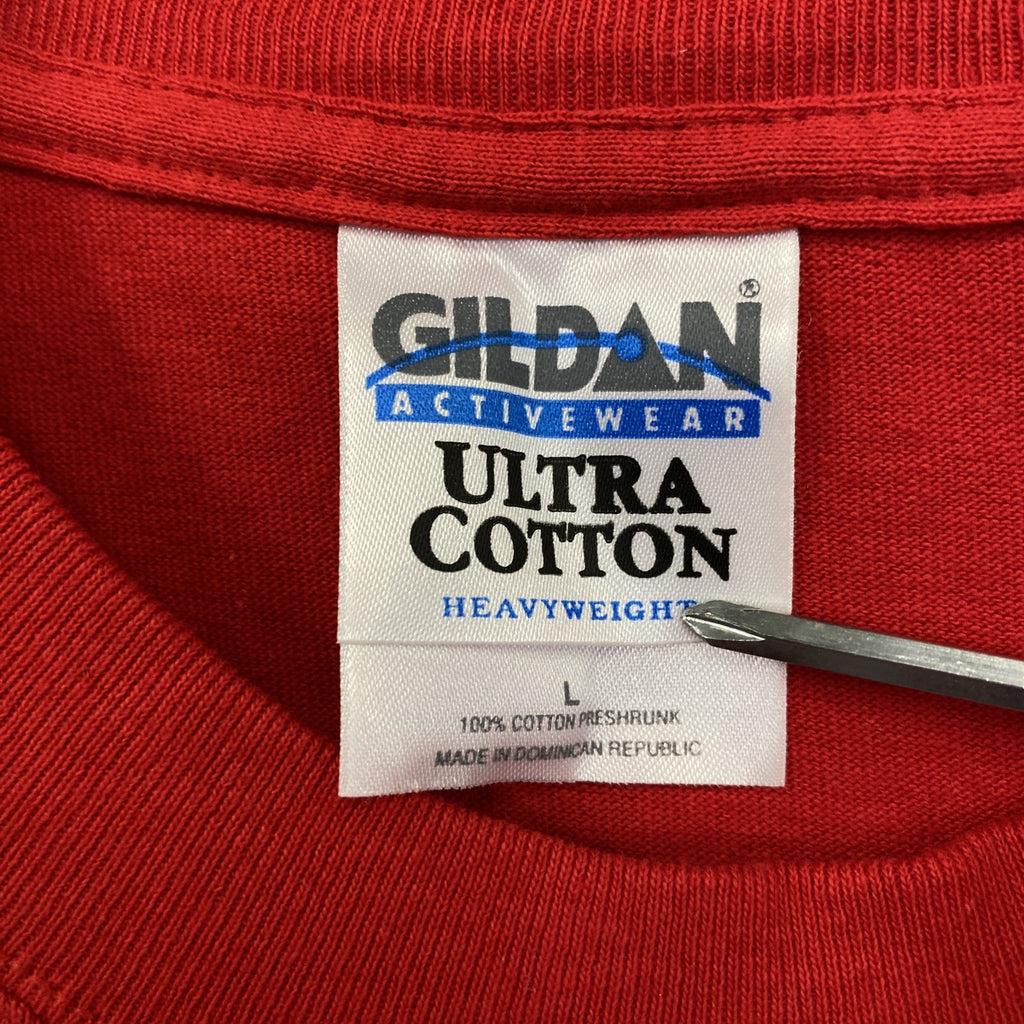 古着 used　～00s　GILDAN　小野伸二　浦和レッズ　フェイエノールト　半袖プリントTシャツ　赤　レッド　Lサイズ