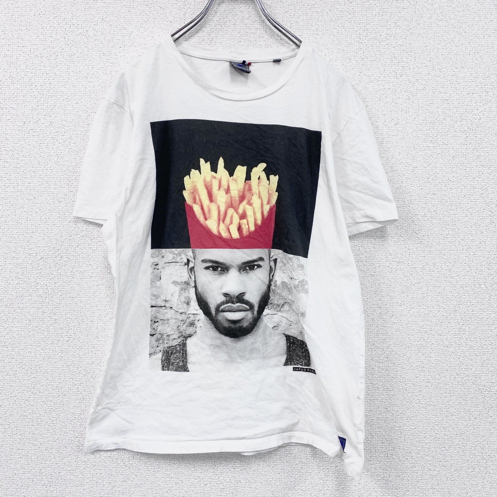 Japan RAGS　半袖プリントTシャツ　ポテト　白　ホワイト　XLサイズ　　古着