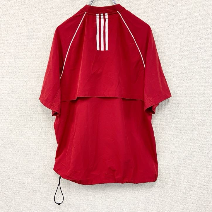 adidas　アディダス　ハーフジップナイロンジャケット　赤　レッド　Mサイズ　古着