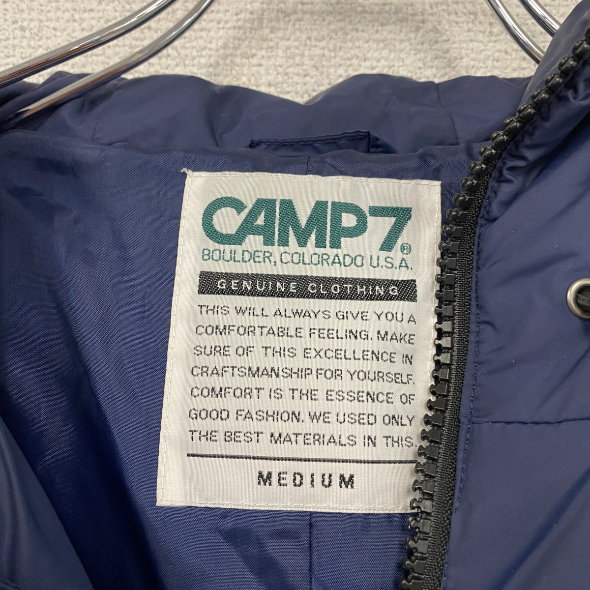 CAMP7　キャンプセブン　ダウンジャケット　ダウンパーカー　ダウン80%　紺　ネイビー　Mサイズ　古着