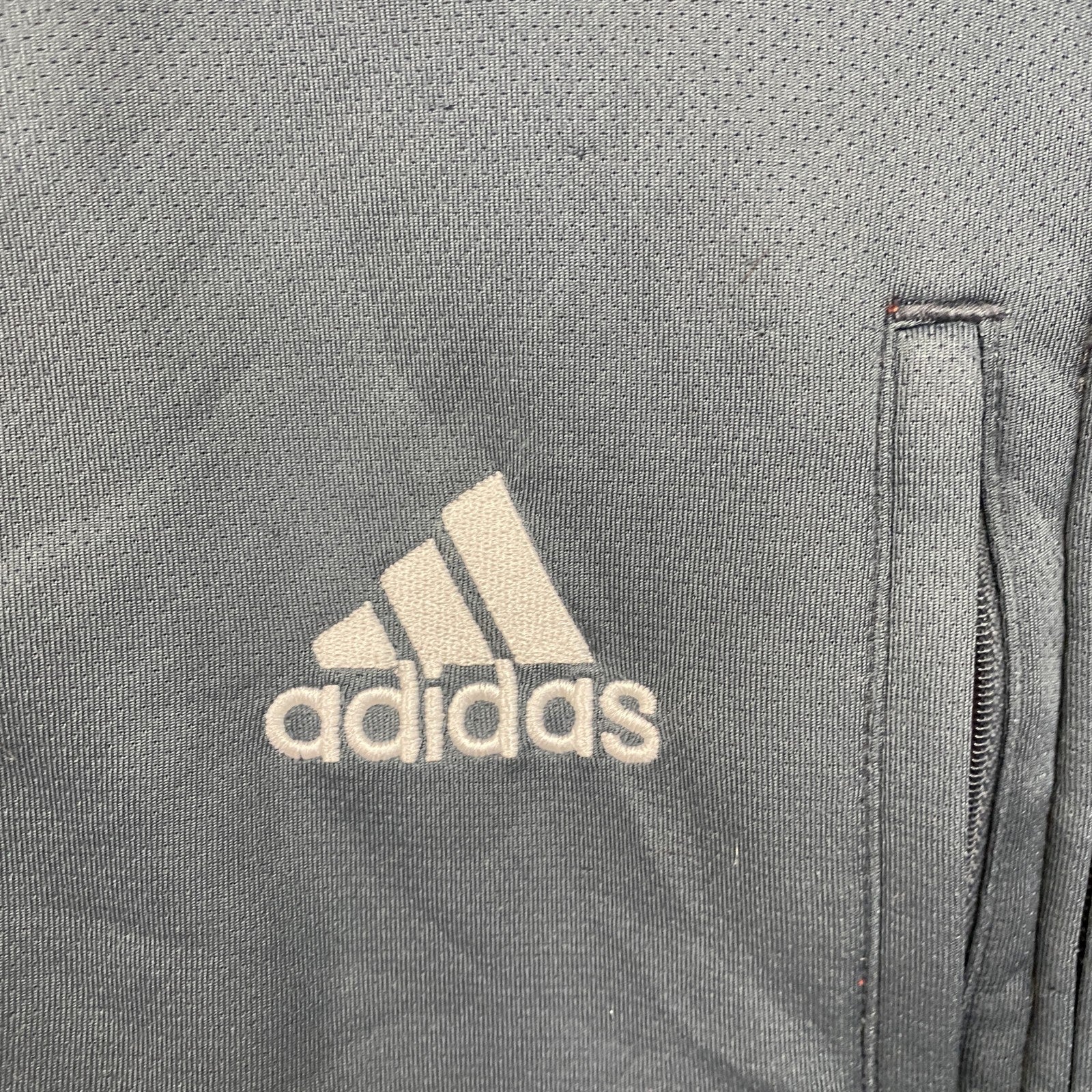 adidas　アディダス　フルジップトラックジャケット　ジャージ　灰色　ダークグレー　Sサイズ　古着