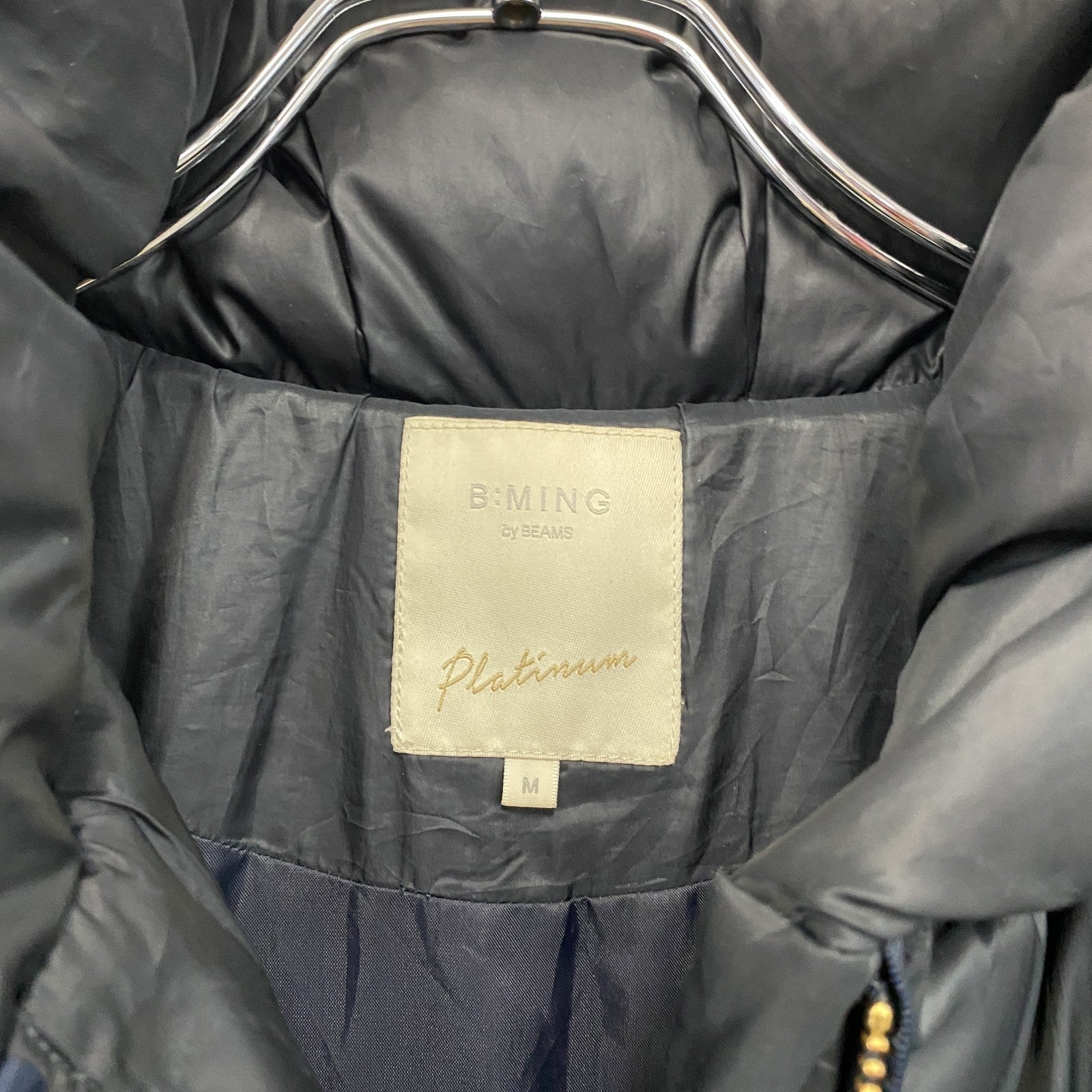 B:MING by BEAMS　Platinum　ビームス　ダウンコート　ダウン90%　黒　ブラック　Mサイズ　古着