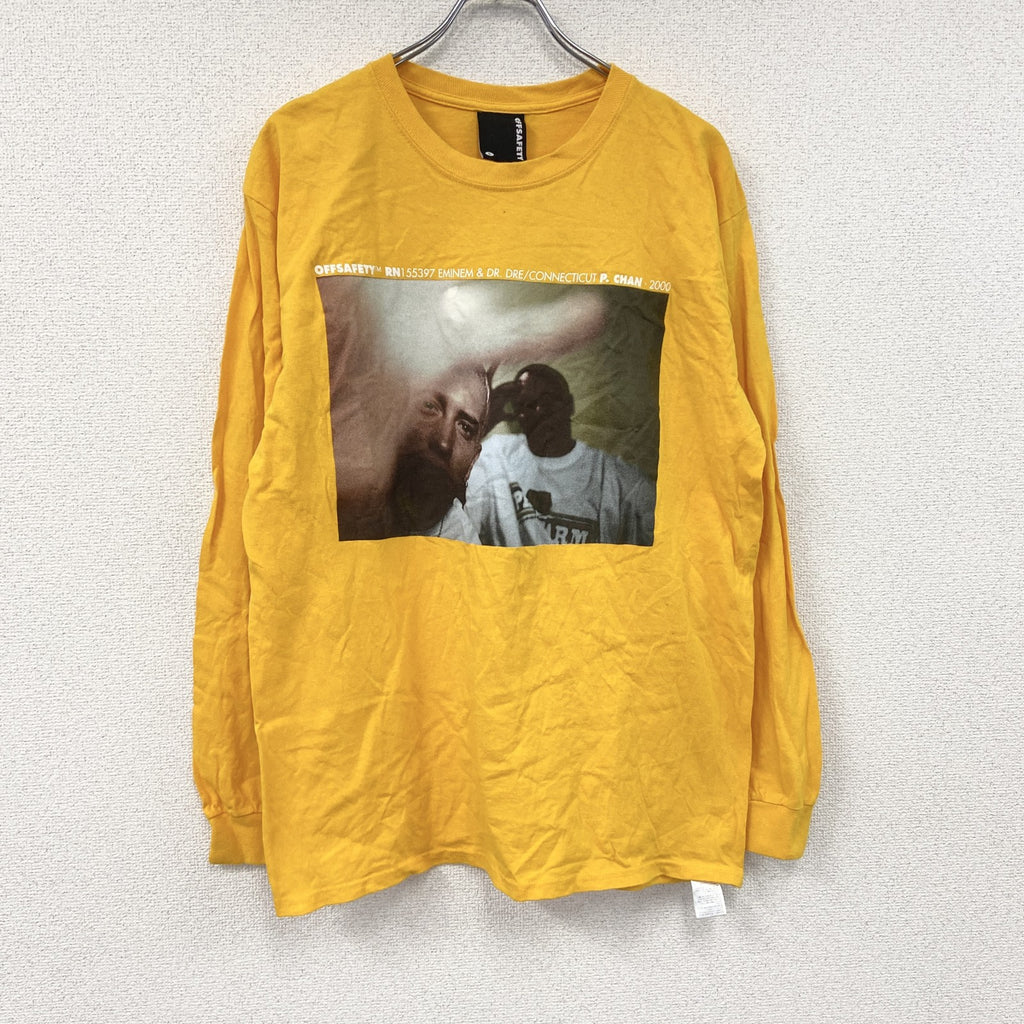 OFFSAFETY　オフセーフティー　Eminem　Dr.Dre　Paul Chan　長袖Tシャツ/ロンT　黄色　イエロー　Lサイズ　古着