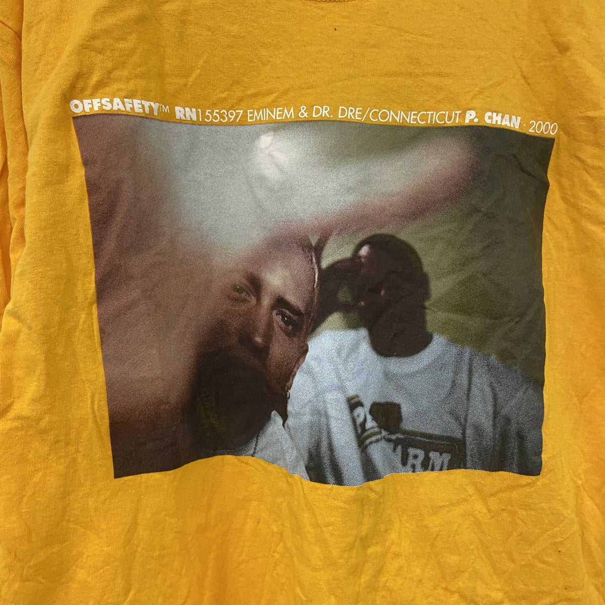 OFFSAFETY　オフセーフティー　Eminem　Dr.Dre　Paul Chan　長袖Tシャツ/ロンT　黄色　イエロー　Lサイズ　古着