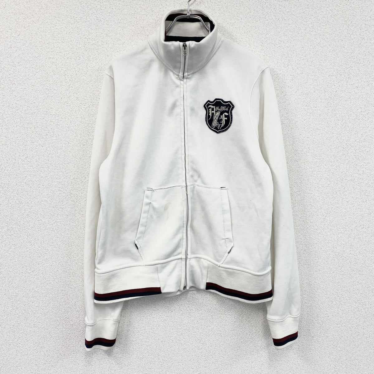 Abercrombie&Fitch　アバクロンビー&フィッチ　トラックジャケット/ジャージ　白　ホワイト　Mサイズ　古着