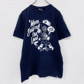 CROPP Design Unit　半袖プリントTシャツ　メッセージT　スピーカーボーイ　紺　ネイビー　Lサイズ　古着