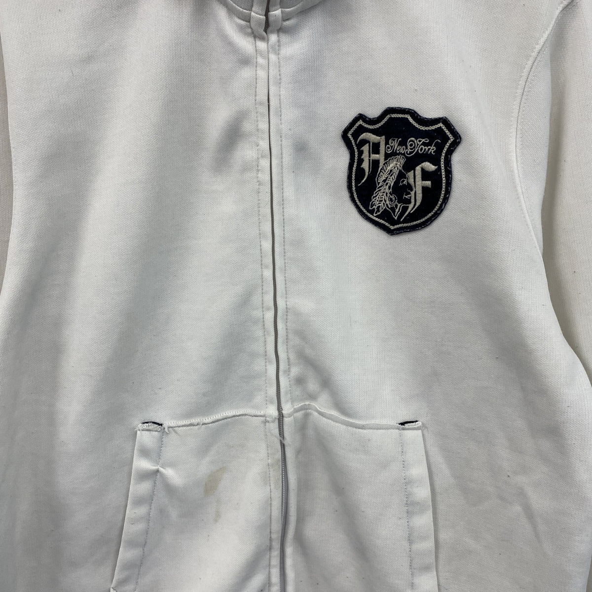 Abercrombie&Fitch　アバクロンビー&フィッチ　トラックジャケット/ジャージ　白　ホワイト　Mサイズ　古着