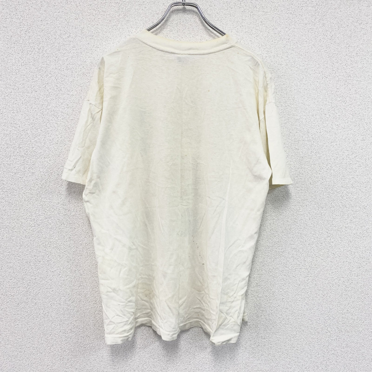 90s　U.S COLLEGE　半袖プリントTシャツ　カレッジロゴ　USA製　ヴィンテージ　シングルステッチ　白　ホワイト　Lサイズ　古着