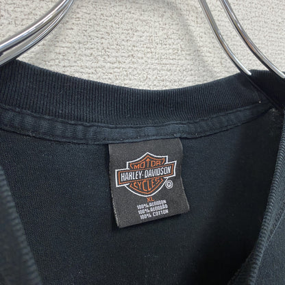 HARLEY DAVIDSON　ハーレーダビッドソン　半袖プリントTシャツ　黒　ブラック　XLサイズ