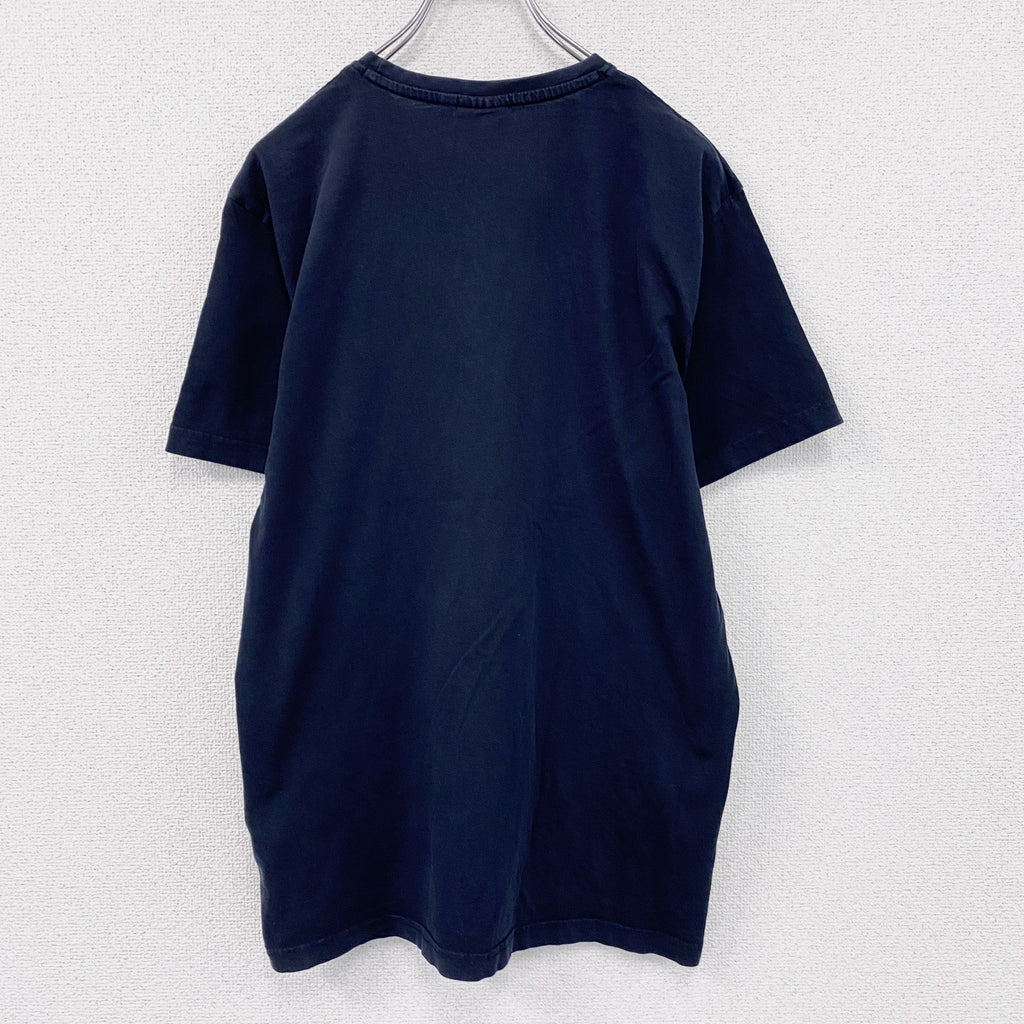 CROPP Design Unit　半袖プリントTシャツ　メッセージT　スピーカーボーイ　紺　ネイビー　Lサイズ　古着