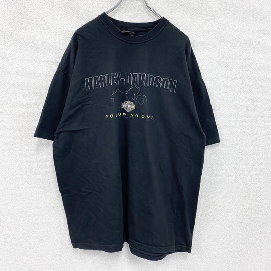 00s　HARLEY DAVIDSON　ハーレーダビッドソン　半袖プリントTシャツ　黒　ブラック　XXLサイズ