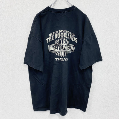 00s　HARLEY DAVIDSON　ハーレーダビッドソン　半袖プリントTシャツ　黒　ブラック　XXLサイズ