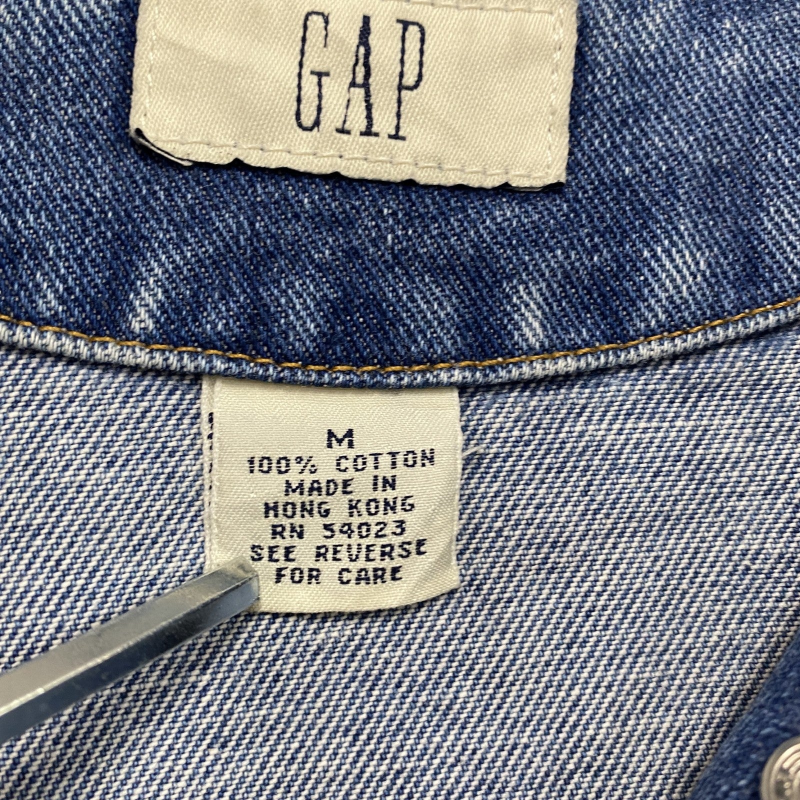 GAP　ギャップ　デニムジャケット/Gジャン　インディゴ　Mサイズ　古着