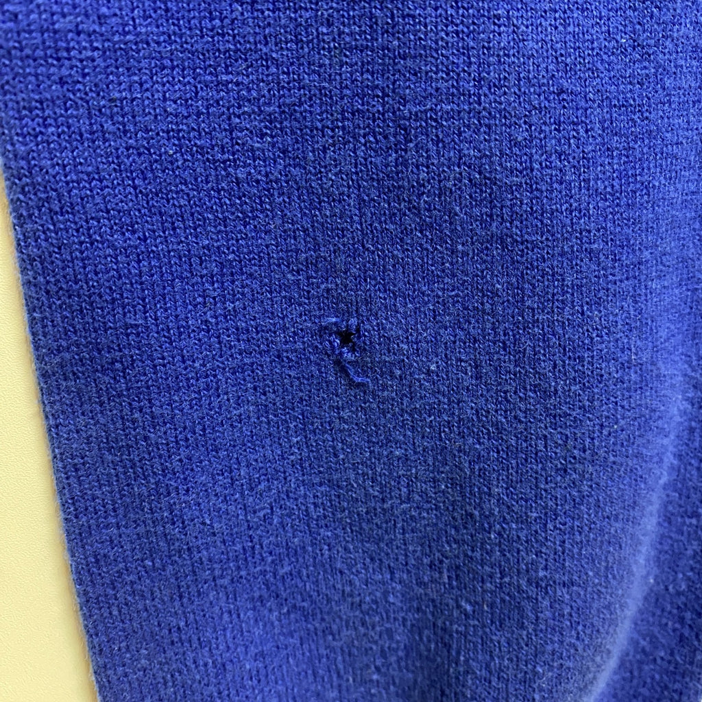 adidas　アディダス　長袖薄手ボーダー柄ニット　セーター　クルーネック　ネイビー　紺　赤　レッド　秋冬服　Mサイズ　古着