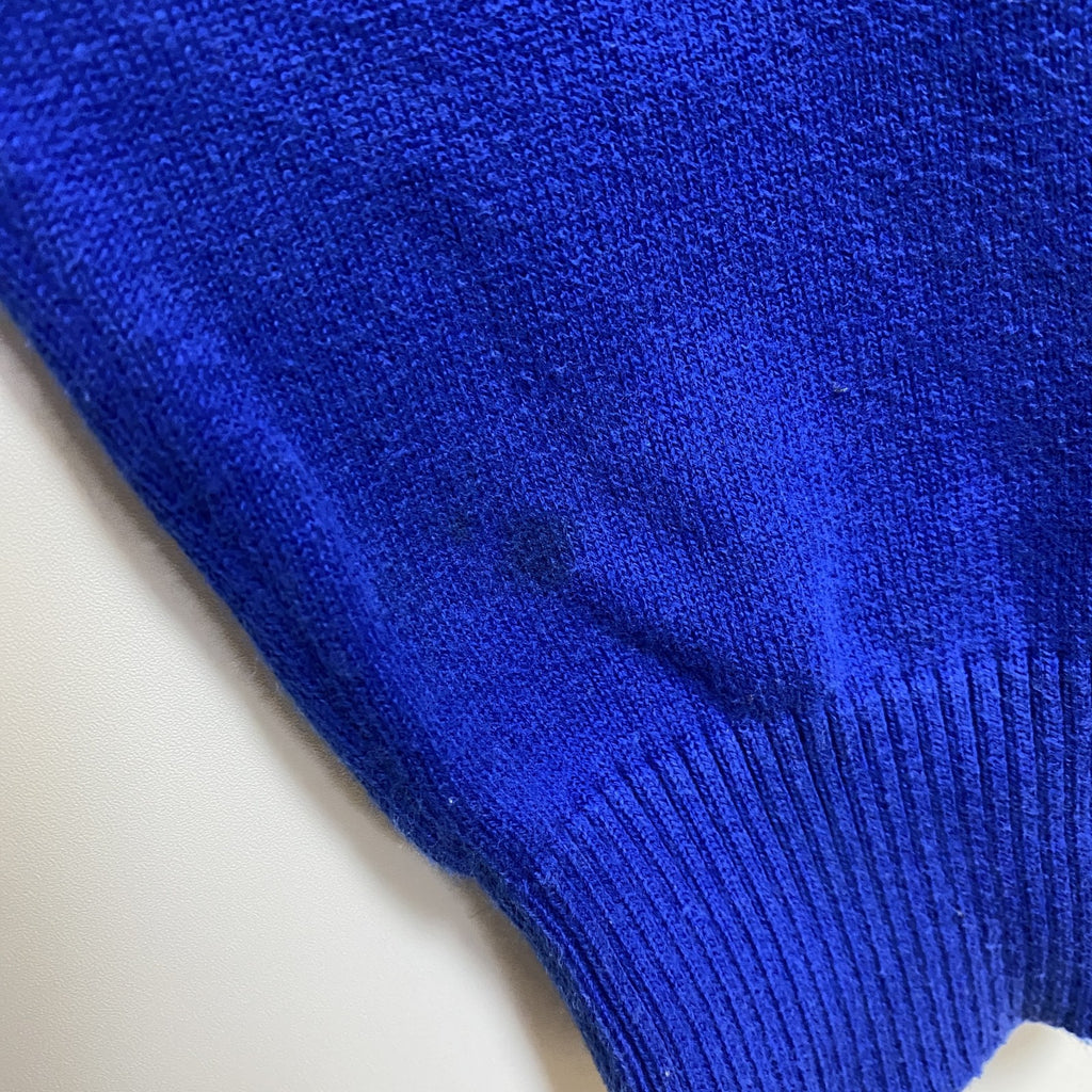 adidas　アディダス　長袖薄手ボーダー柄ニット　セーター　クルーネック　ネイビー　紺　赤　レッド　秋冬服　Mサイズ　古着