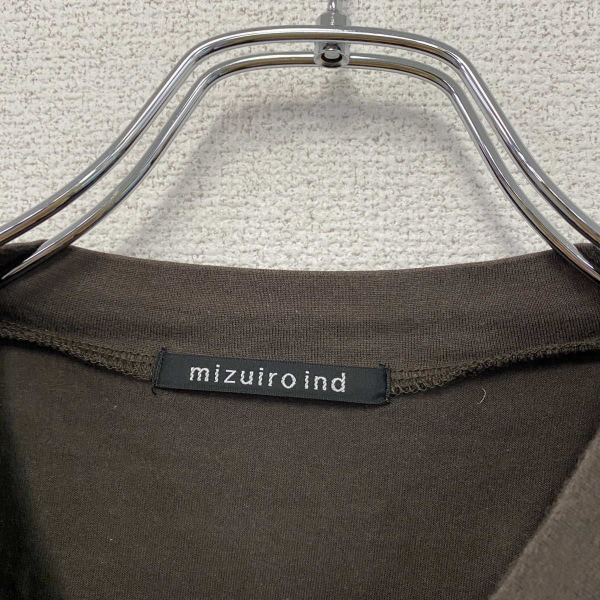 mizuiro ind　ミズイロインド　半袖Tシャツ　タックスリーブ　茶色　ブラウン　古着