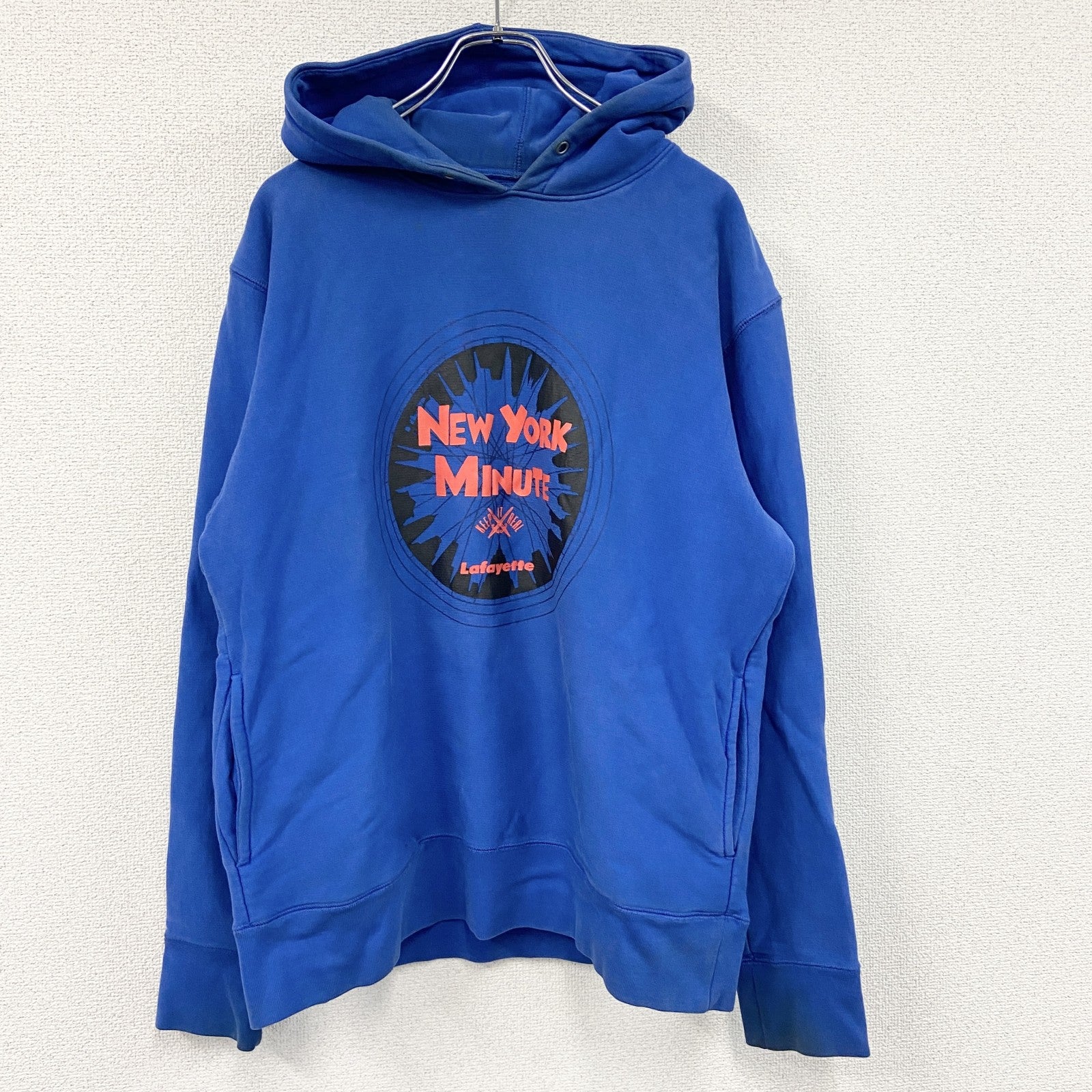 Lafayette　ラファイエット　LOGO 2TONE HOODIE　スウェットパーカー/フーディー　青　ブルー　Lサイズ　古着