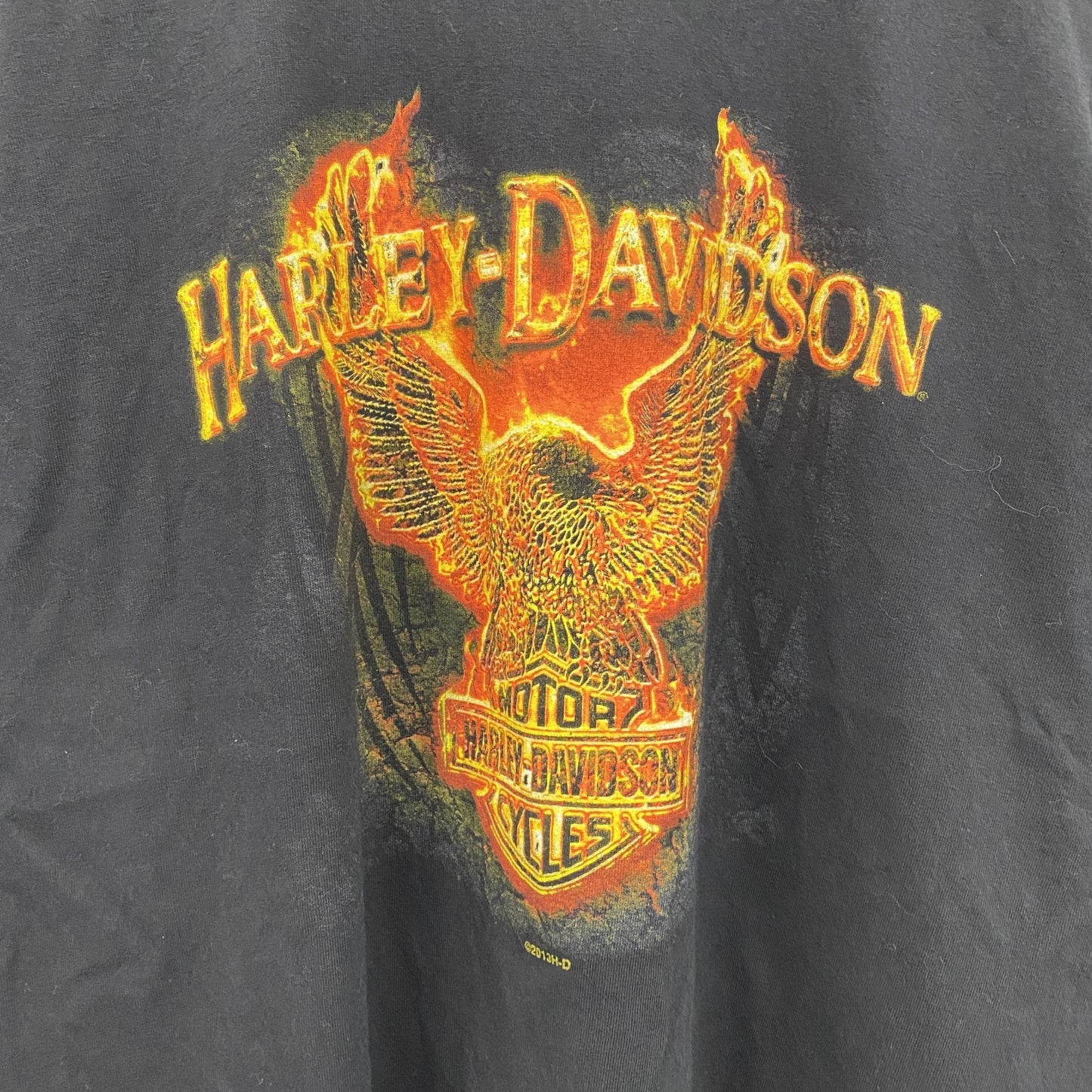HARLEY DAVIDSON　ハーレーダビッドソン　長袖プリントTシャツ　黒　ブラック　XLサイズ