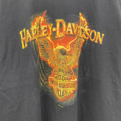 HARLEY DAVIDSON　ハーレーダビッドソン　長袖プリントTシャツ　黒　ブラック　XLサイズ