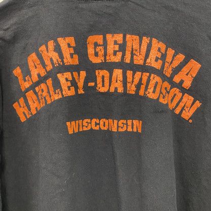 HARLEY DAVIDSON　ハーレーダビッドソン　長袖プリントTシャツ　黒　ブラック　XLサイズ