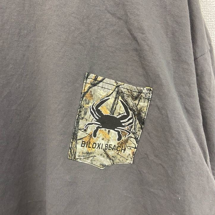 GILDAN　半袖プリントTシャツ　リアルツリー　迷彩柄　ブルークラブ　灰色　ダークグレー　XLサイズ　　　古着