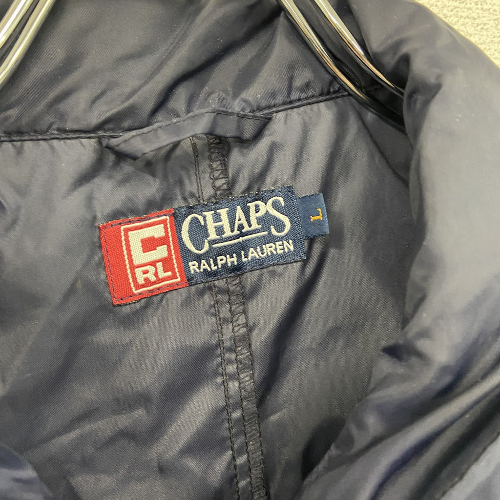 90s　CHAPS RALPH LAUREN　チャップスラルフローレン　フルジップナイロンジャケット　紺　ネイビー　Lサイズ　　ヴィンテージ　古着