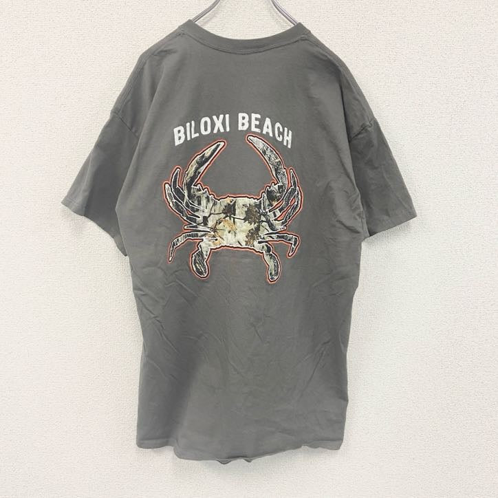 GILDAN　半袖プリントTシャツ　リアルツリー　迷彩柄　ブルークラブ　灰色　ダークグレー　XLサイズ　　　古着