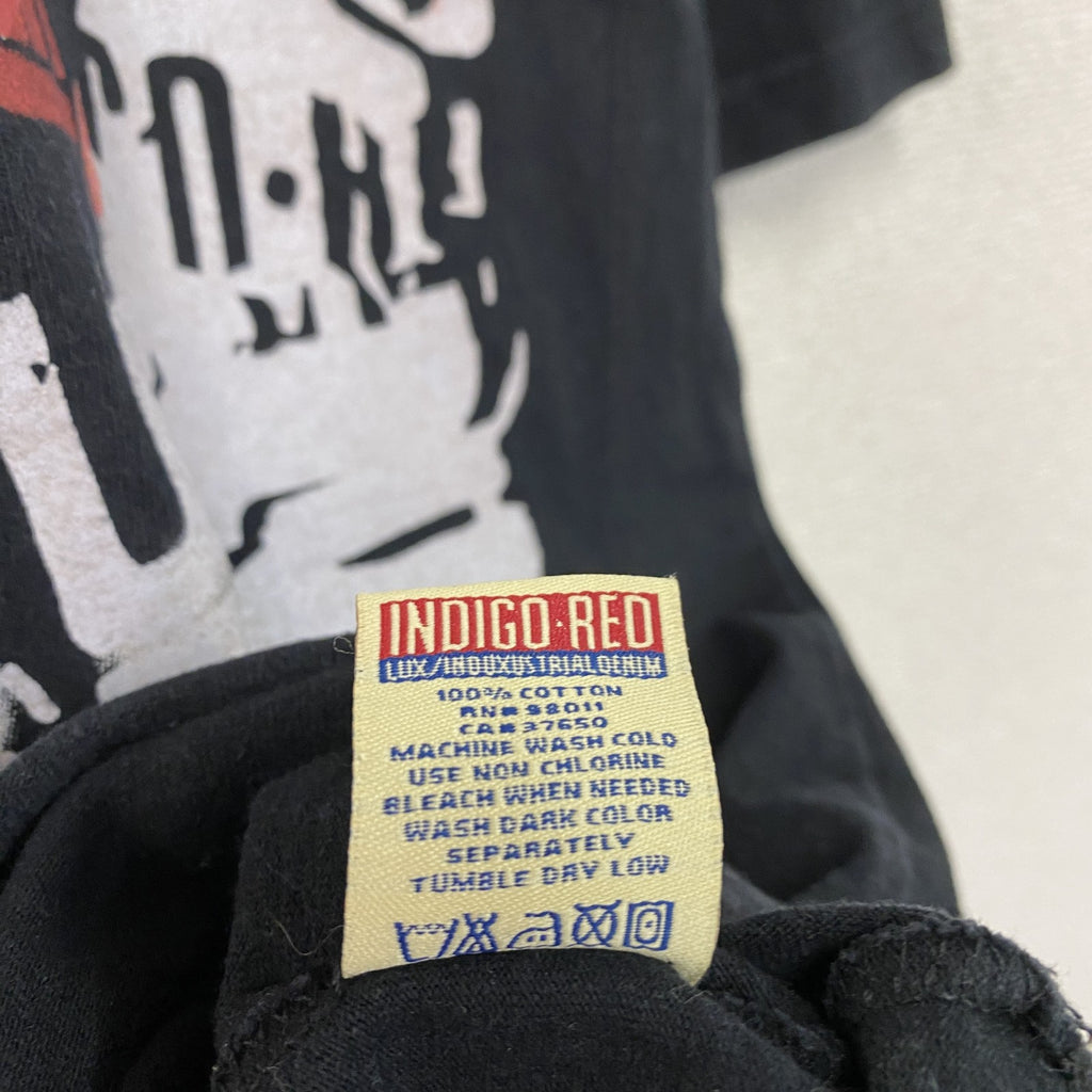 INDIGO-RED　インディゴレッド　半袖プリントＴシャツ　黒　ブラック　2XLサイズ Tシャツ カットソー メンズ 古着