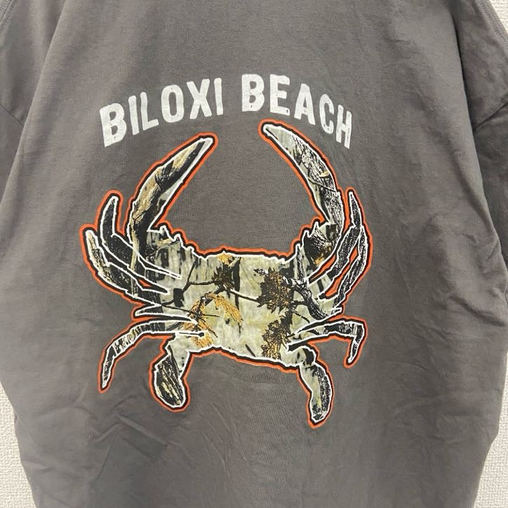 GILDAN　半袖プリントTシャツ　リアルツリー　迷彩柄　ブルークラブ　灰色　ダークグレー　XLサイズ　　　古着