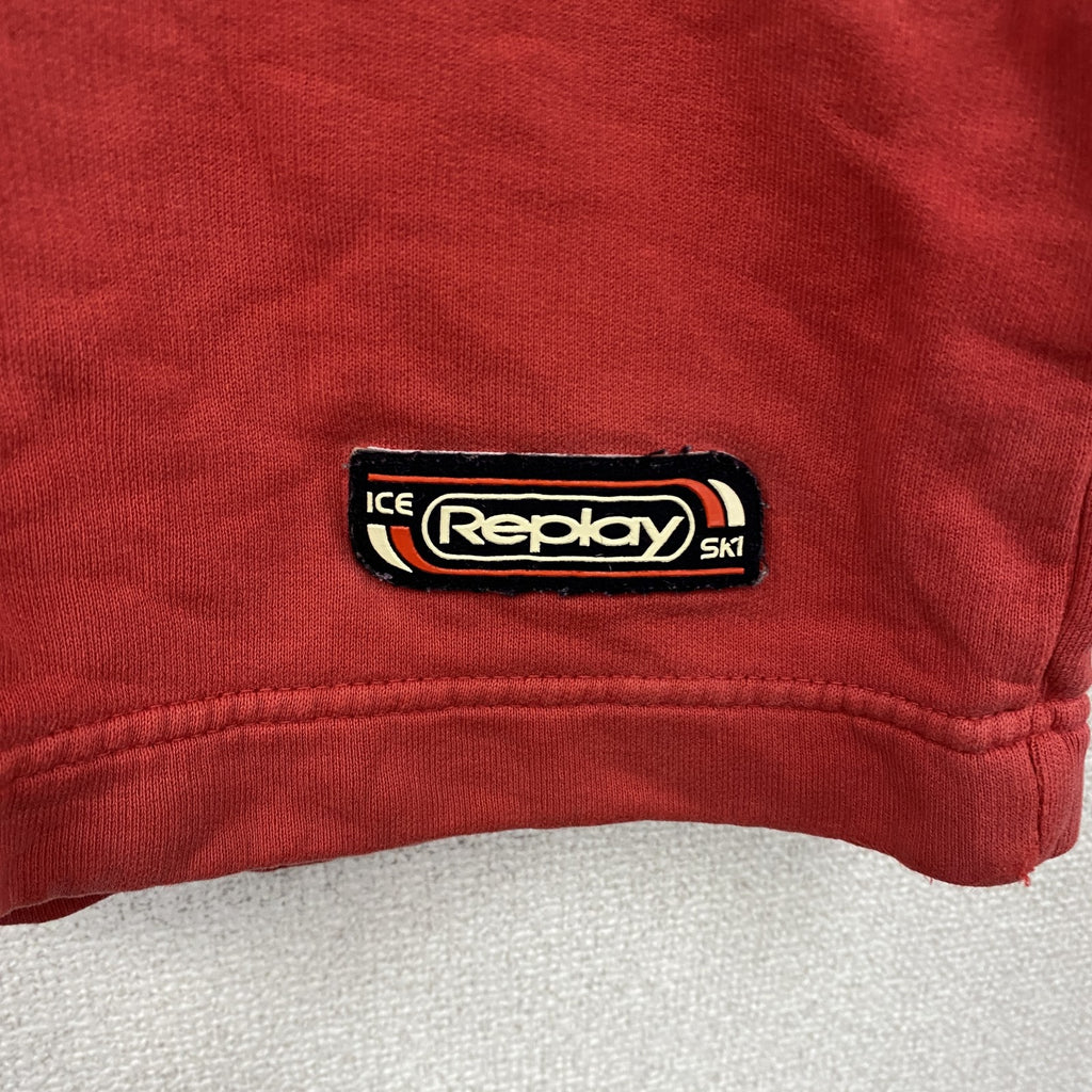 90s～　REPLAY　リプレイ　スウェット/トレーナー　ヴィンテージ　赤　レッド　Lサイズ　古着