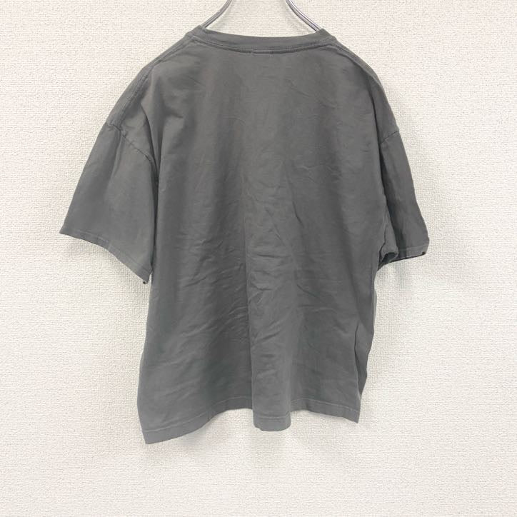 GILDAN　半袖プリントTシャツ　心臓　キツツキ　灰色　ダークグレー　XLサイズ　　　古着